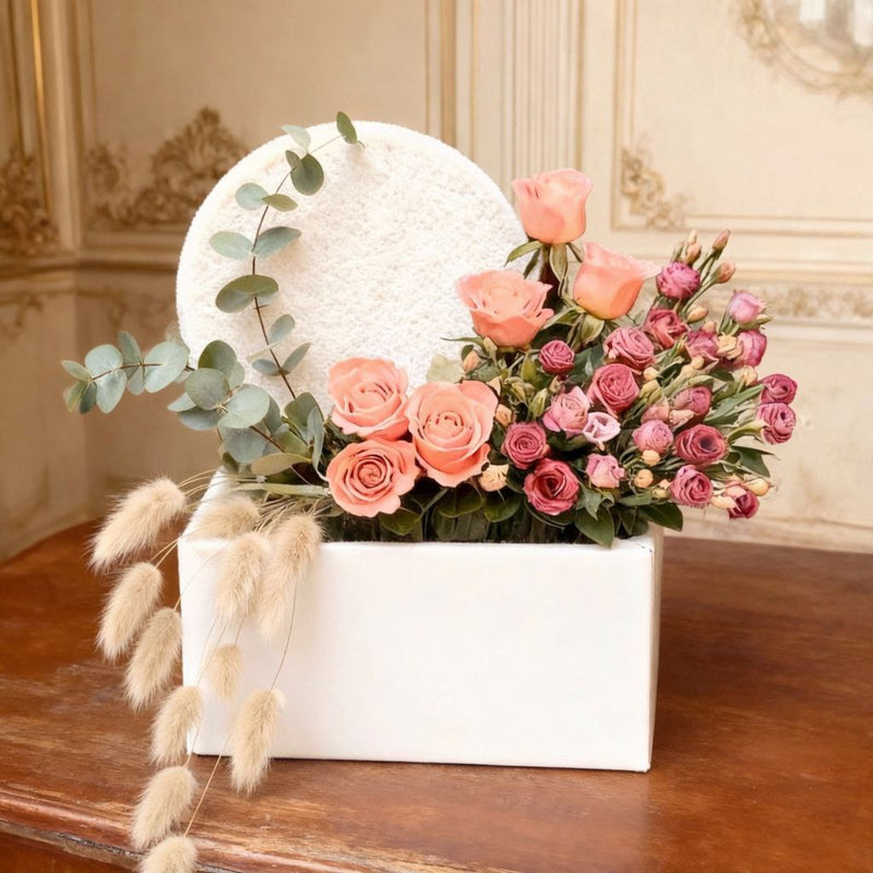 Pink Rose Garden Modern Arrangement