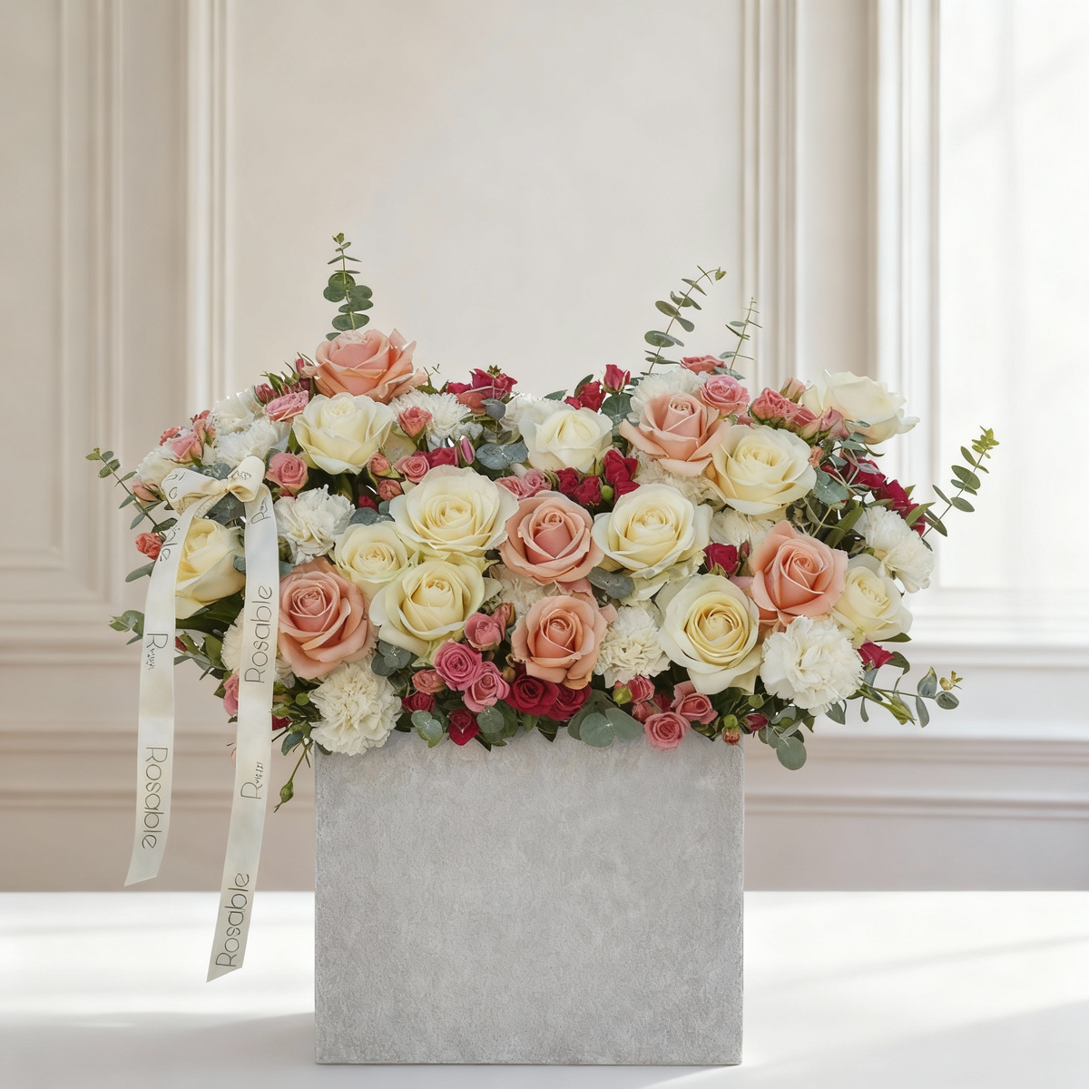 Elegant Mixed Rose Harmony Arrangement - Velvet Box