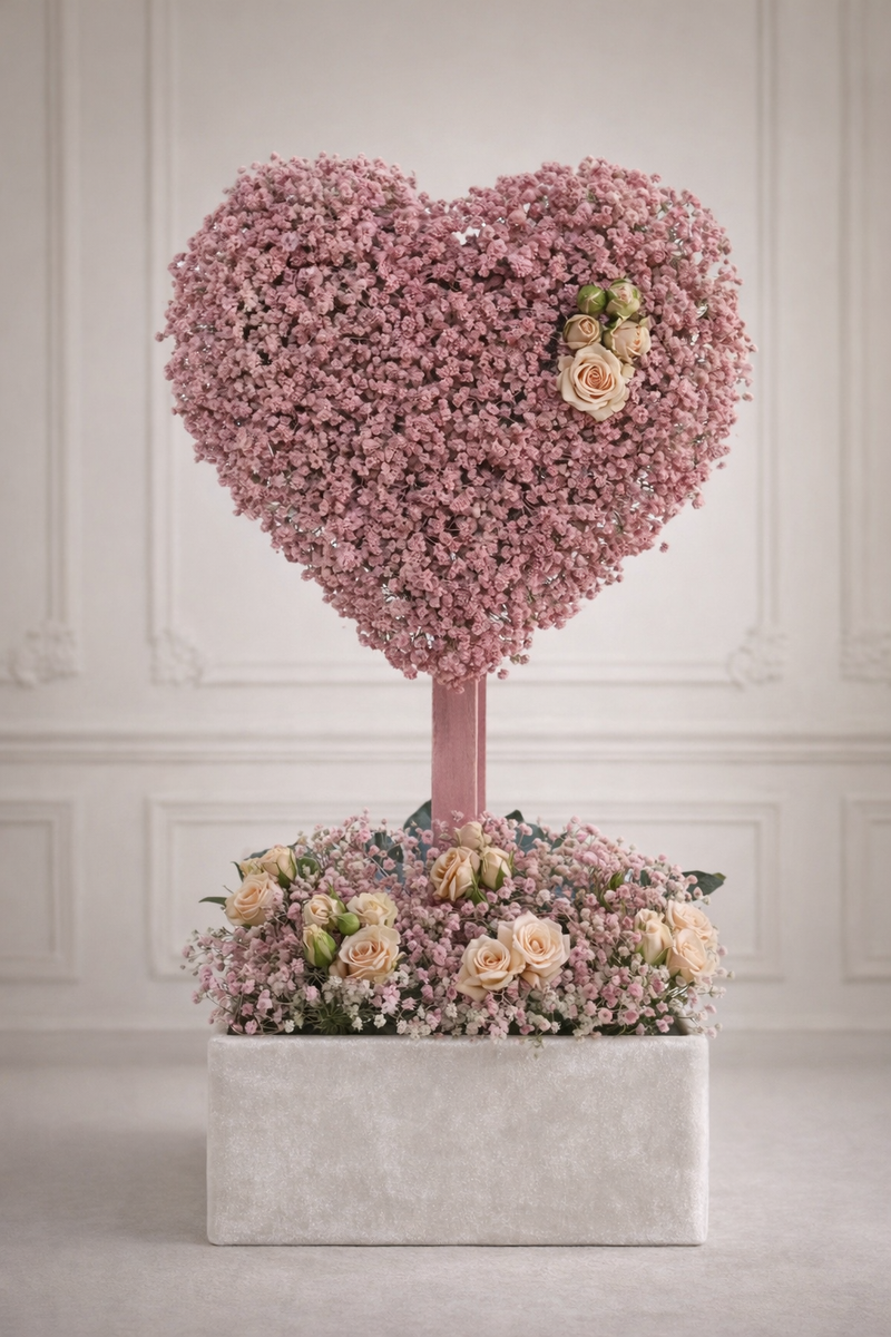 Pink Heart Statement - Velvet Box