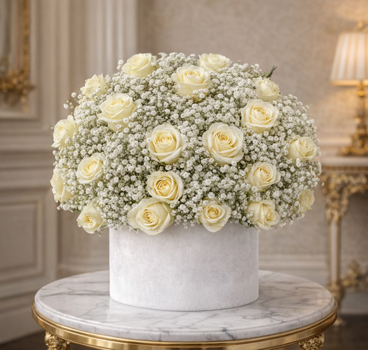 White Roses - Velvet Box