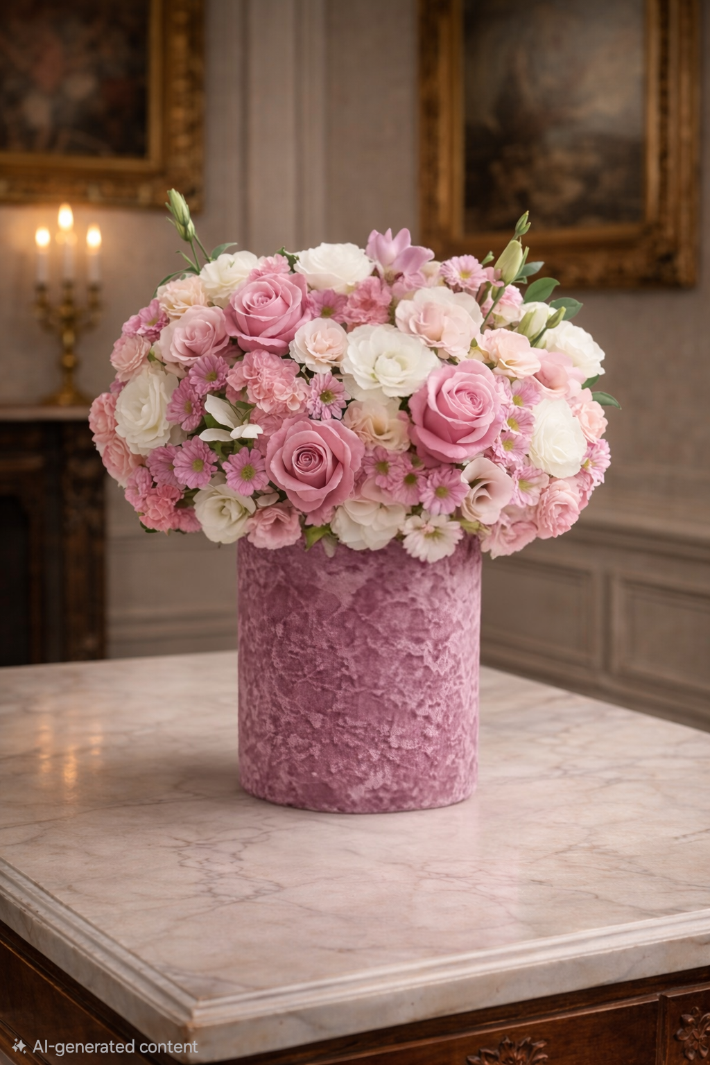 Velvet Box – Pastel Rose Arrangement